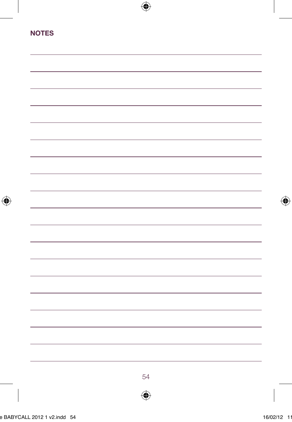BEABA Babycall 1 User Manual | Page 54 / 56