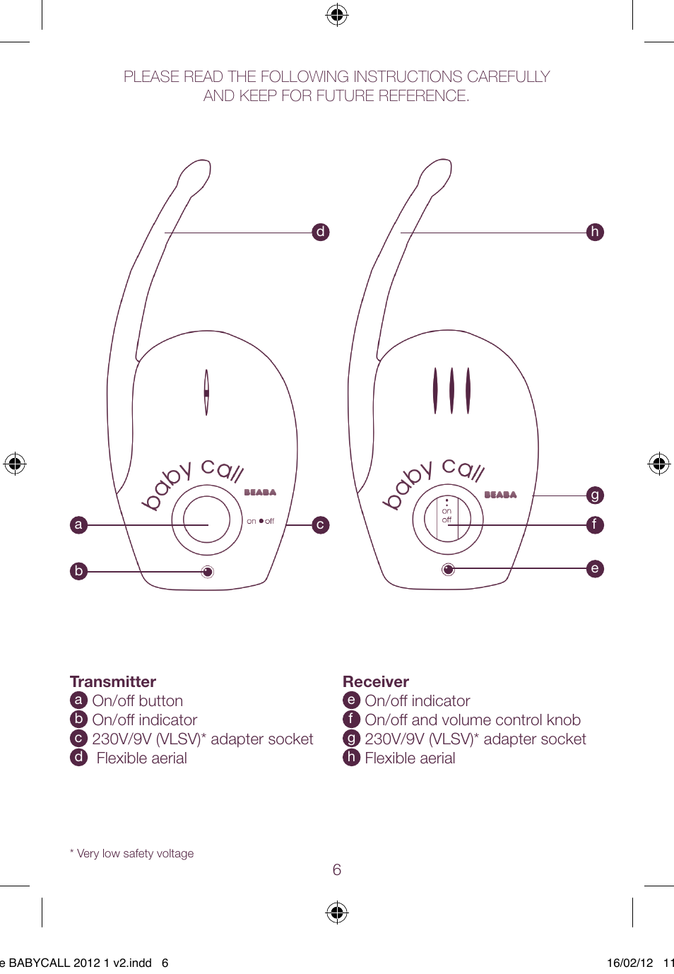 BEABA Babycall 1 User Manual | Page 6 / 56