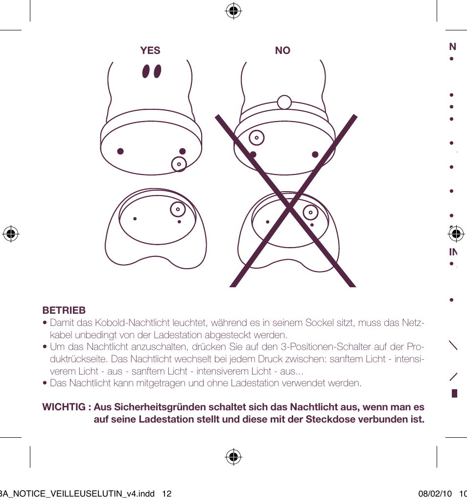 BEABA Pixie night light User Manual | Page 12 / 32