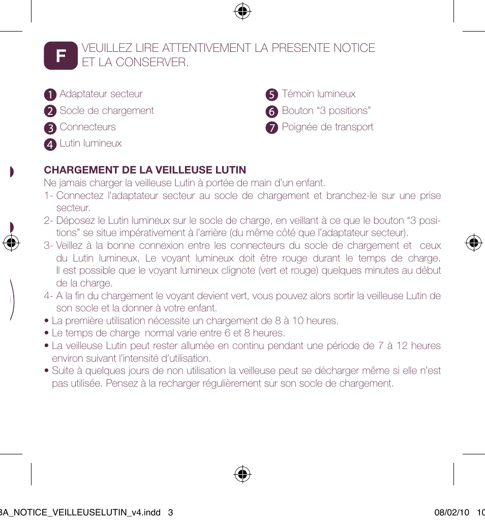 BEABA Pixie night light User Manual | Page 3 / 32
