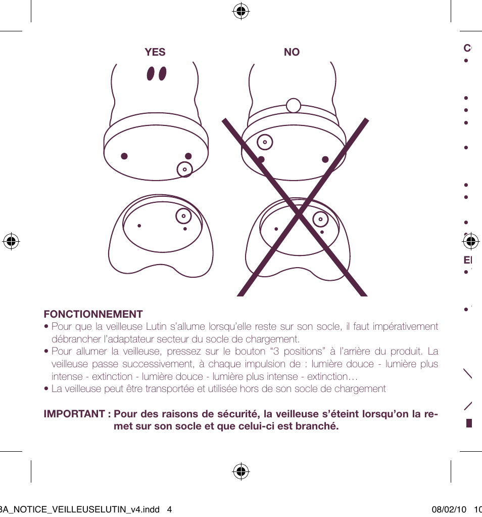 BEABA Pixie night light User Manual | Page 4 / 32