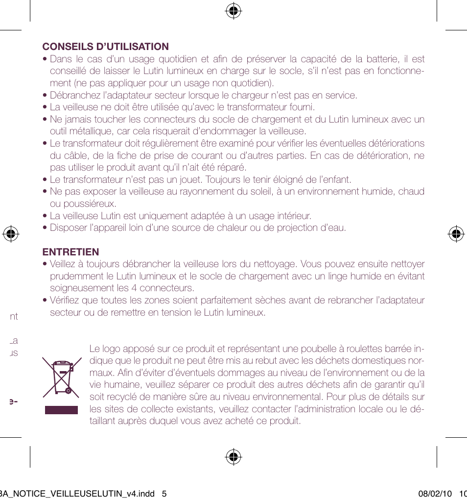 BEABA Pixie night light User Manual | Page 5 / 32