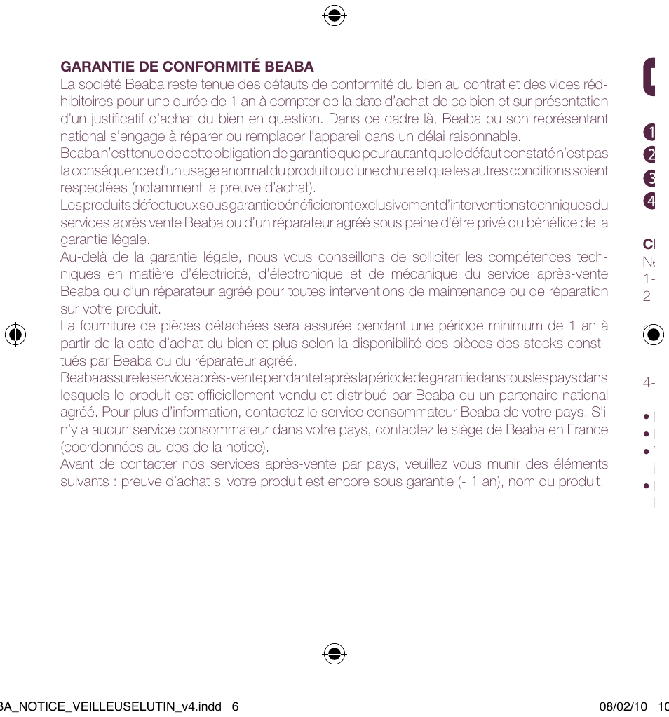 BEABA Pixie night light User Manual | Page 6 / 32