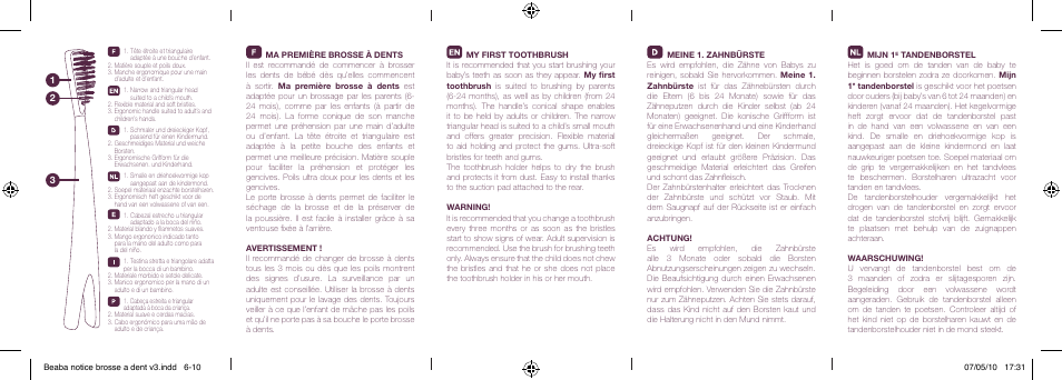BEABA My 1st toothbrush User Manual | Page 2 / 2
