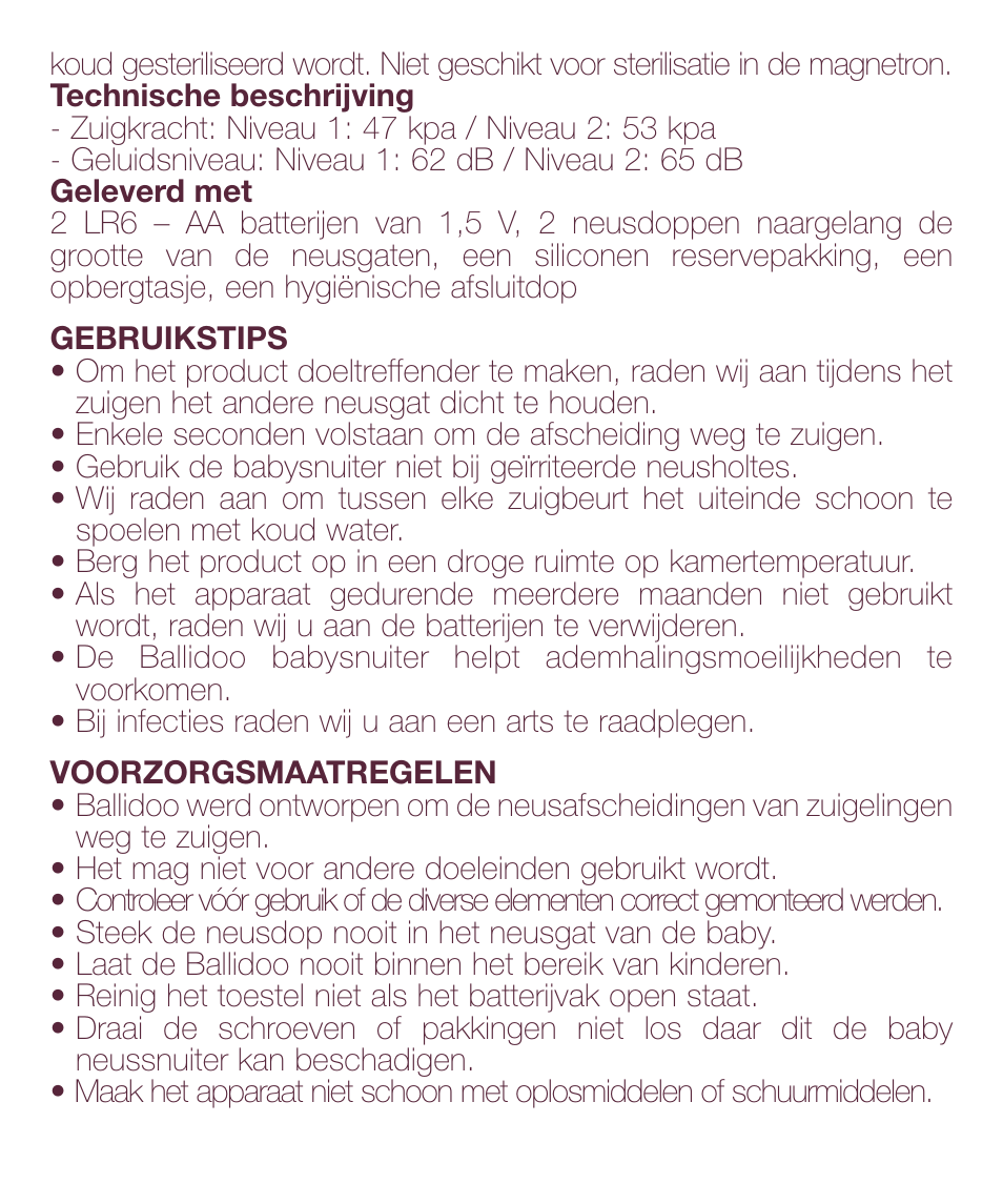 BEABA Nasal aspirators Ballidoo User Manual | Page 12 / 20