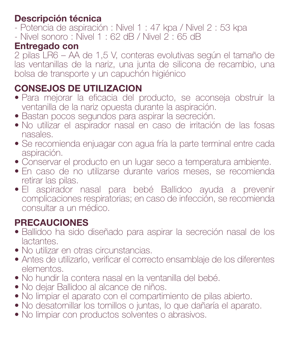 BEABA Nasal aspirators Ballidoo User Manual | Page 14 / 20