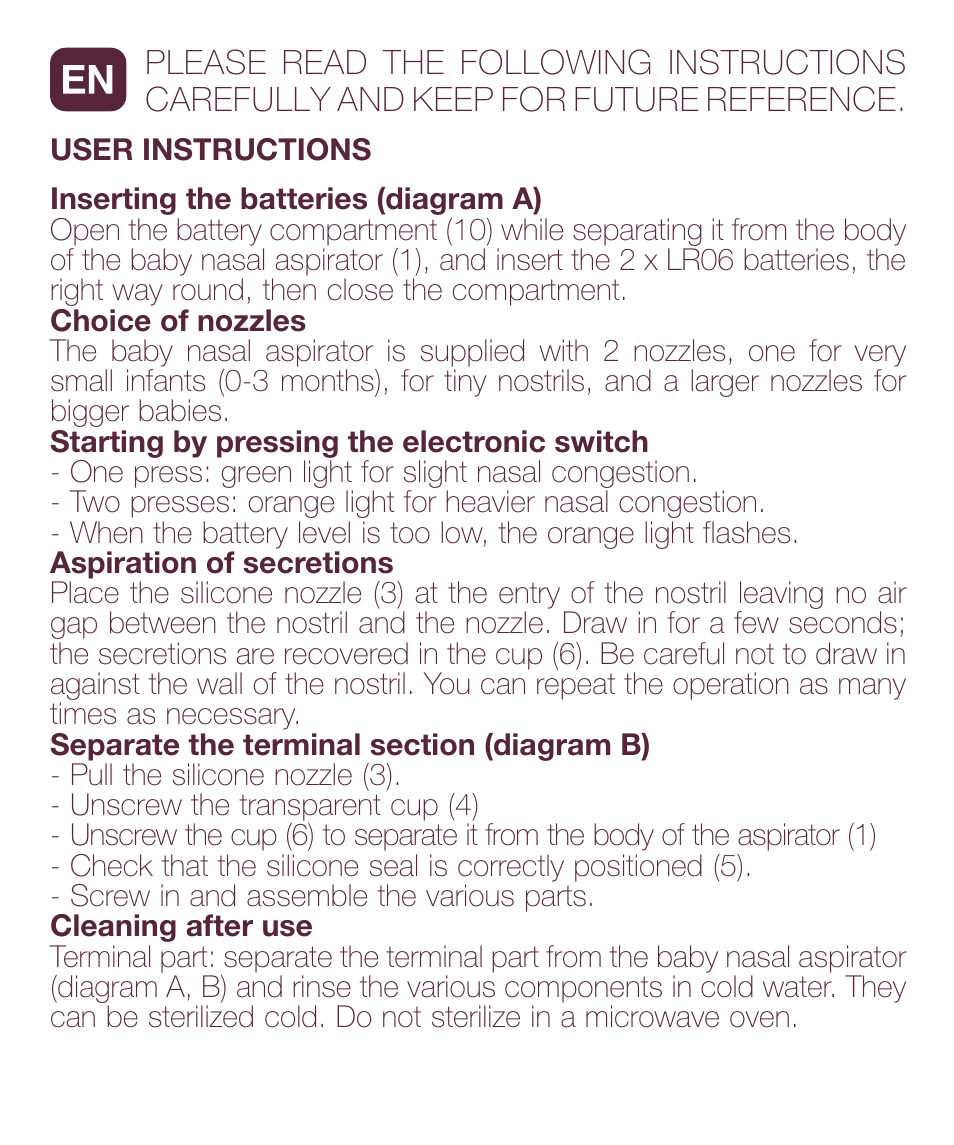 BEABA Nasal aspirators Ballidoo User Manual | Page 7 / 20