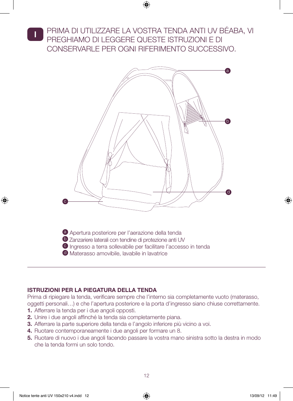 BEABA UV-resistant tent User Manual | Page 12 / 16