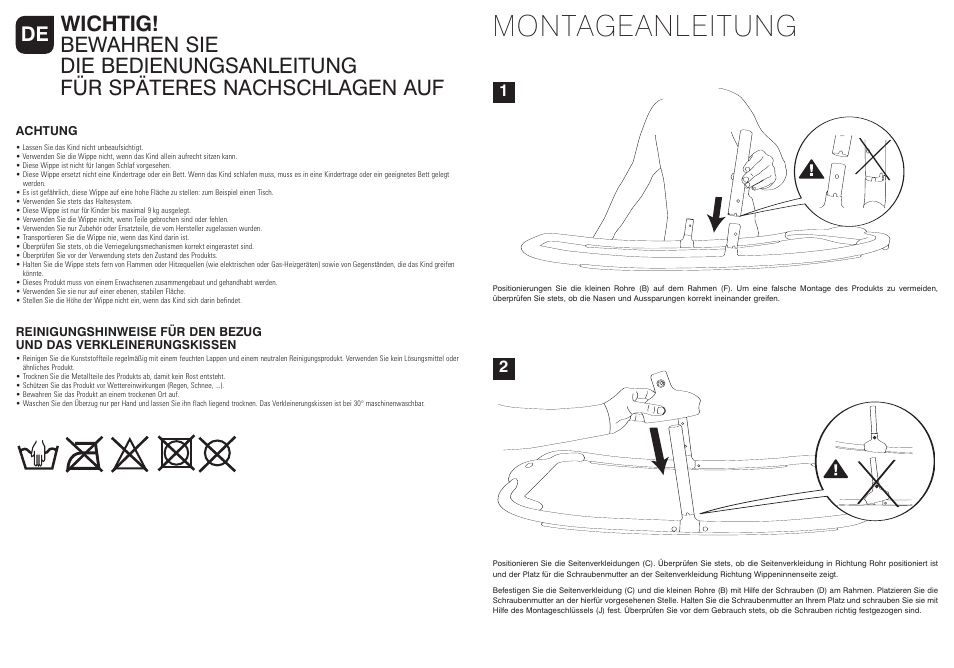 Montageanleitung | BEABA Up&Down bouncer User Manual | Page 11 / 30