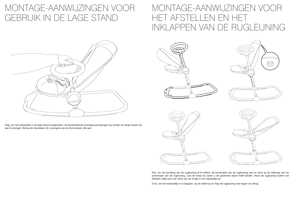 Montage-aanwijzingen voor gebruik in de lage stand | BEABA Up&Down bouncer User Manual | Page 18 / 30
