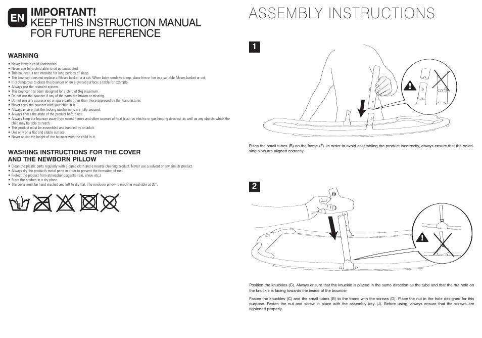 Assembly instructions | BEABA Up&Down bouncer User Manual | Page 6 / 30