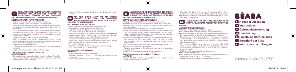BEABA Ellipse 1st age plate / bowl User Manual | 2 pages