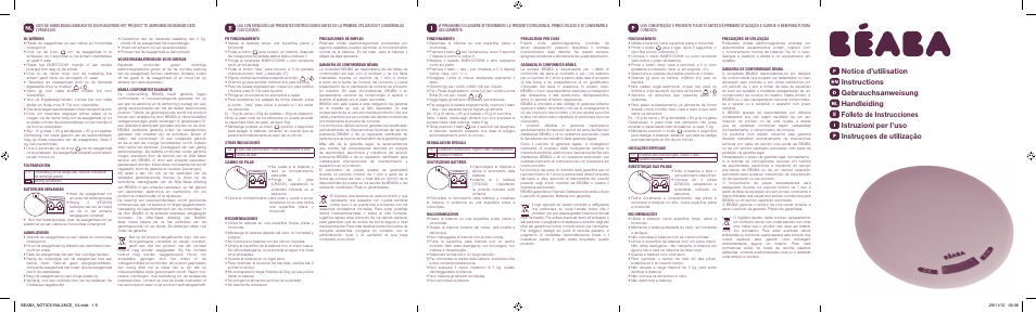 BEABA Kitchen scales Babycook User Manual | 2 pages