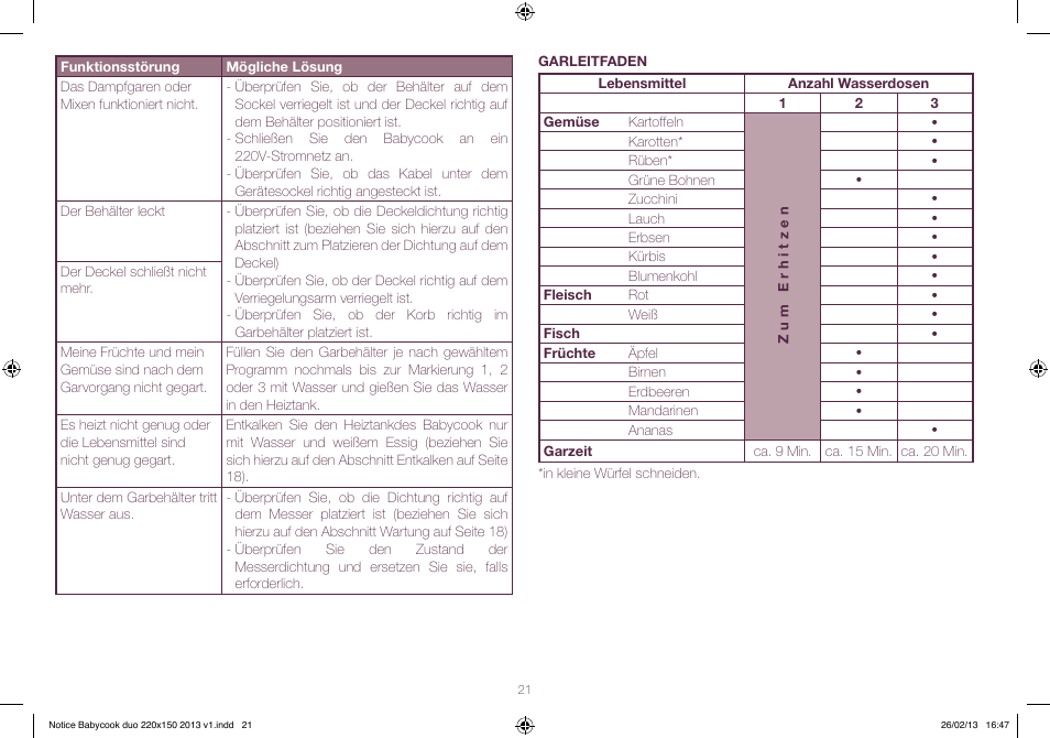 BEABA Babycook Duo User Manual | Page 21 / 82