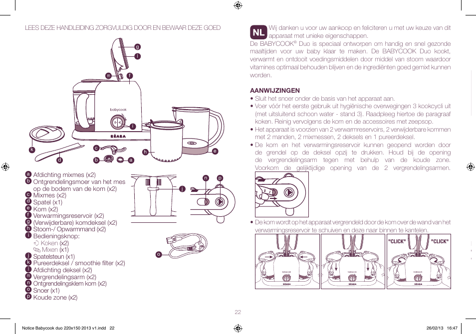 BEABA Babycook Duo User Manual | Page 22 / 82