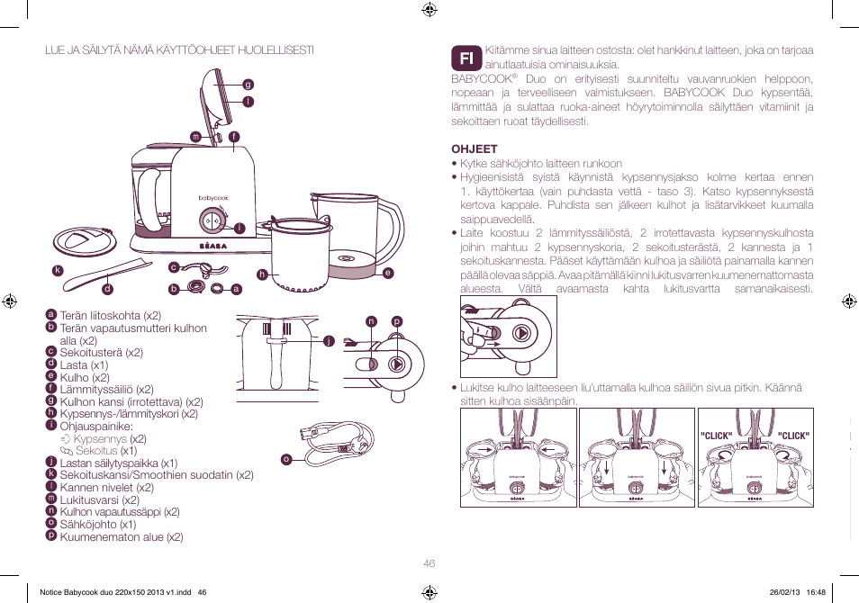 BEABA Babycook Duo User Manual | Page 46 / 82