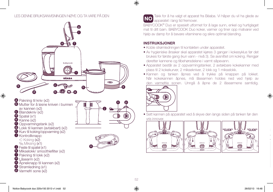 BEABA Babycook Duo User Manual | Page 52 / 82