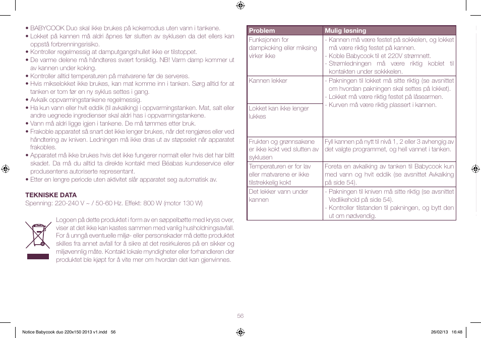 BEABA Babycook Duo User Manual | Page 56 / 82