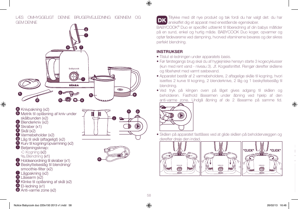 BEABA Babycook Duo User Manual | Page 58 / 82