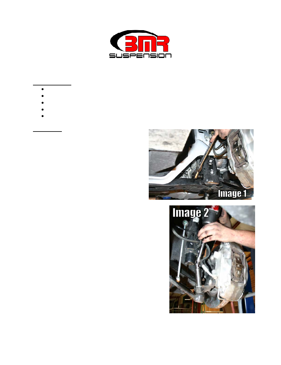 BMR Suspension BK018 User Manual | 2 pages