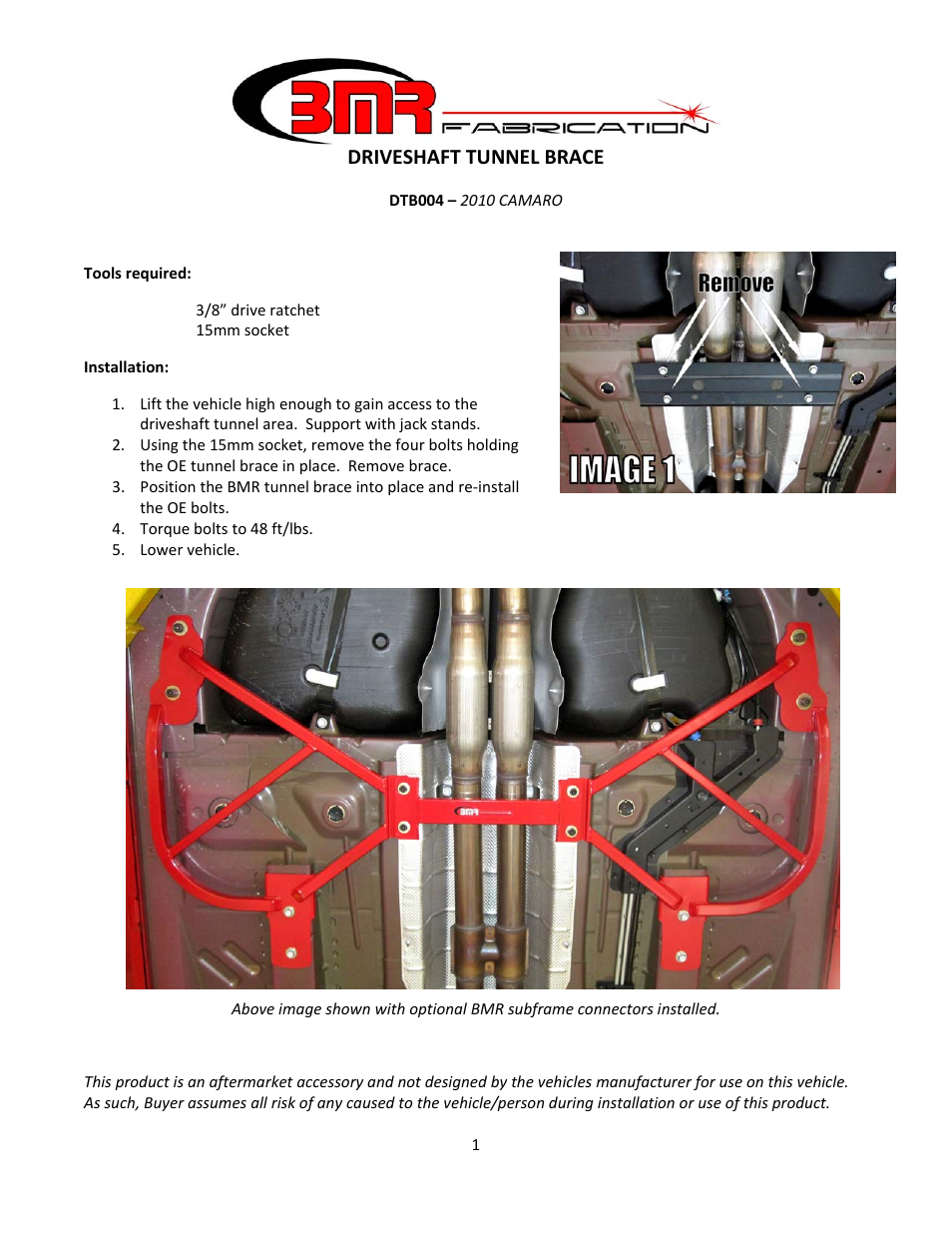 BMR Suspension DTB004 User Manual | 1 page