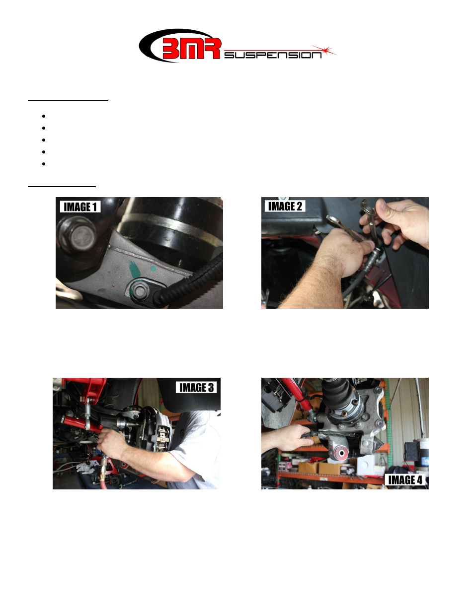 BMR Suspension WIL-BMR170-8493 User Manual | 4 pages