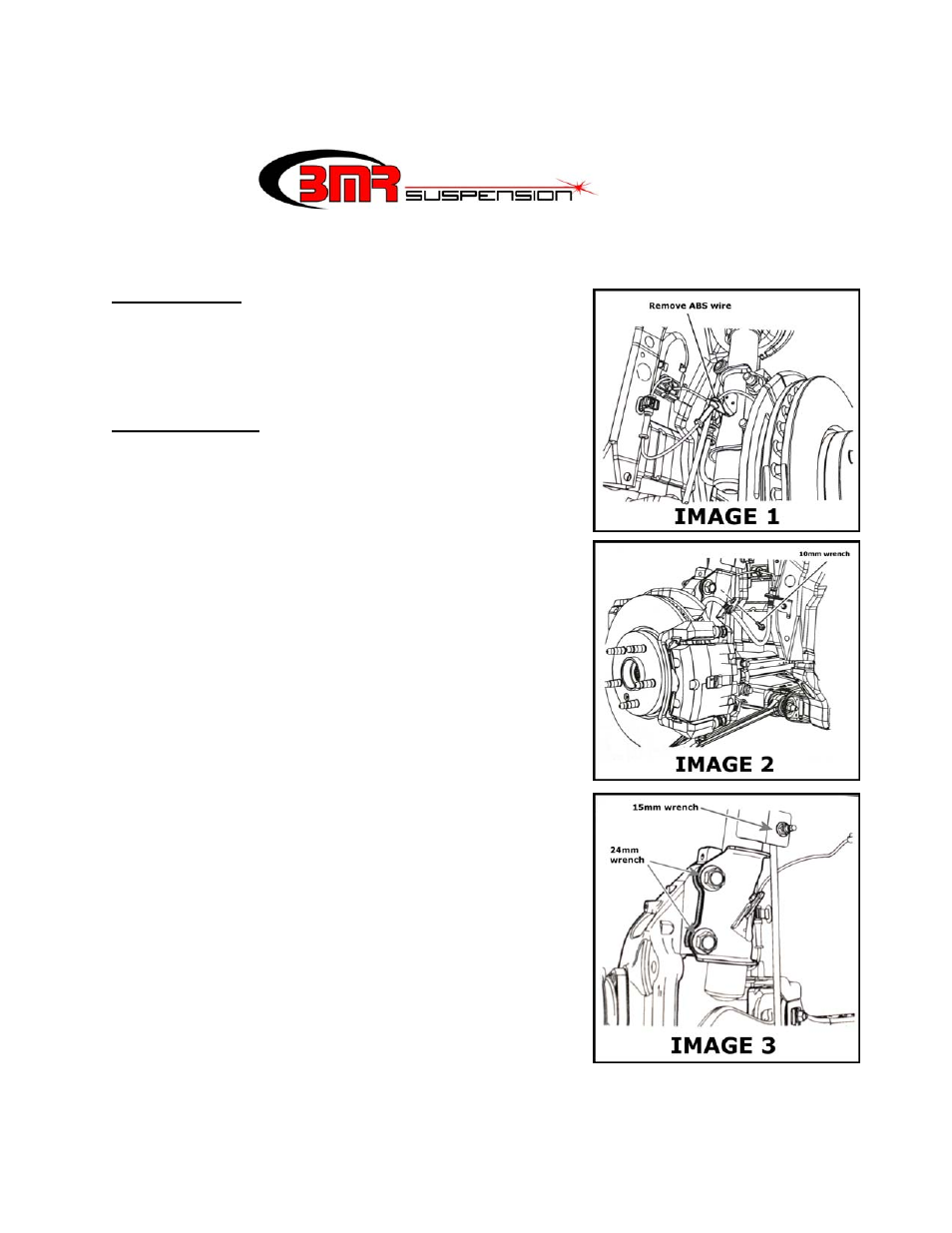 BMR Suspension SP054 User Manual | 6 pages