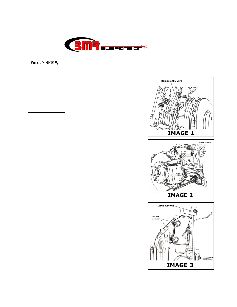 BMR Suspension SP079 User Manual | 6 pages