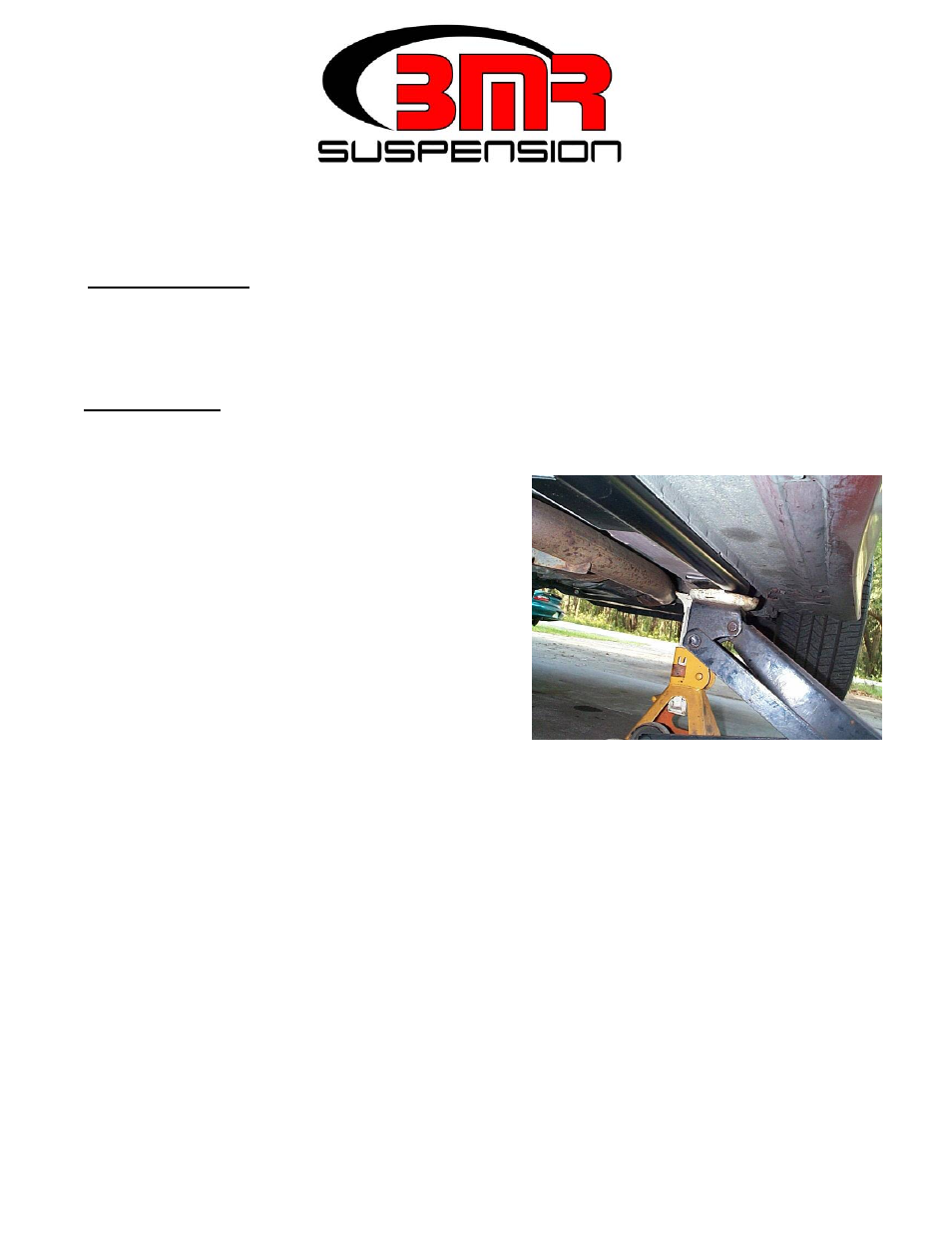 BMR Suspension SFC003 User Manual | 1 page