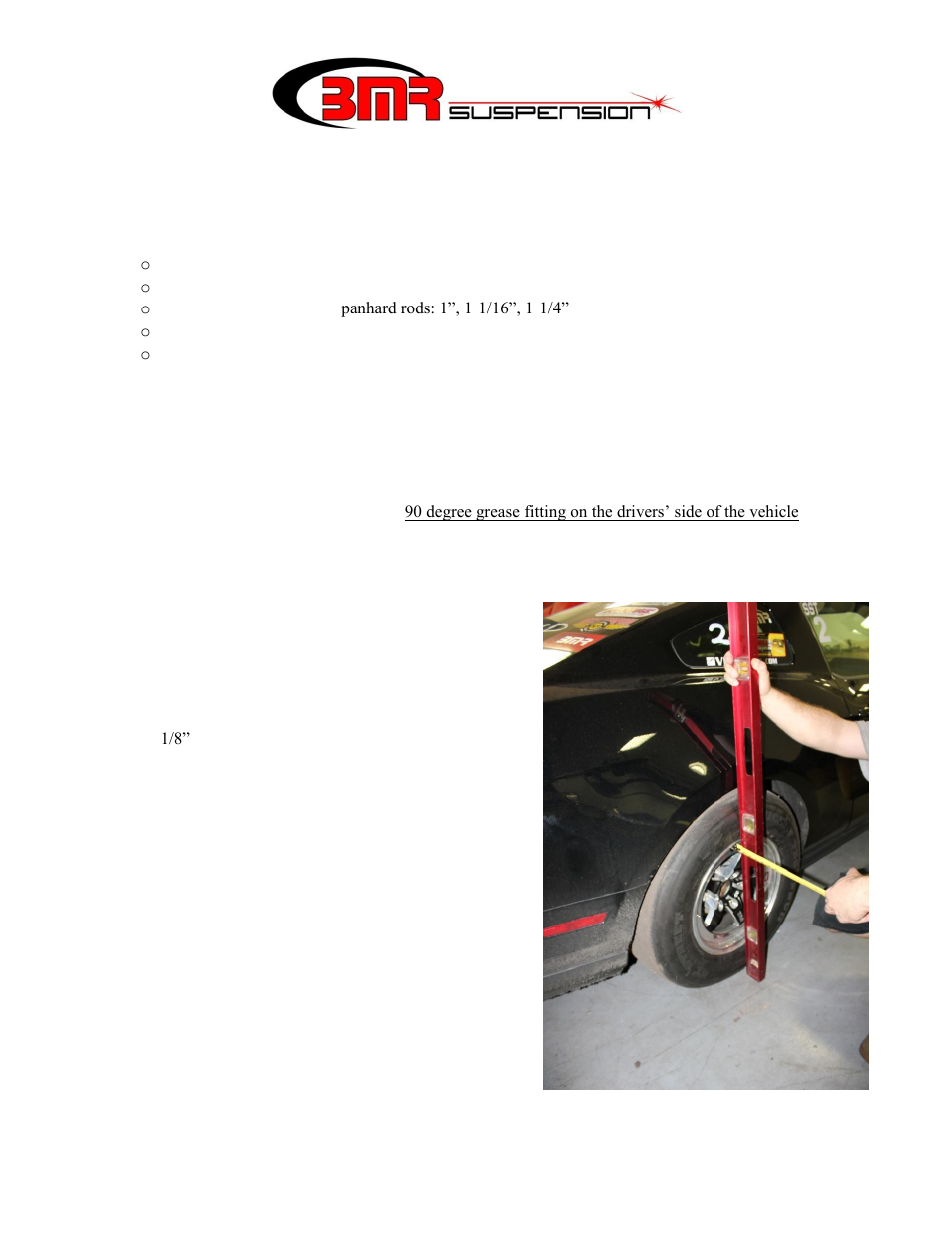 BMR Suspension PHR013 User Manual | 1 page