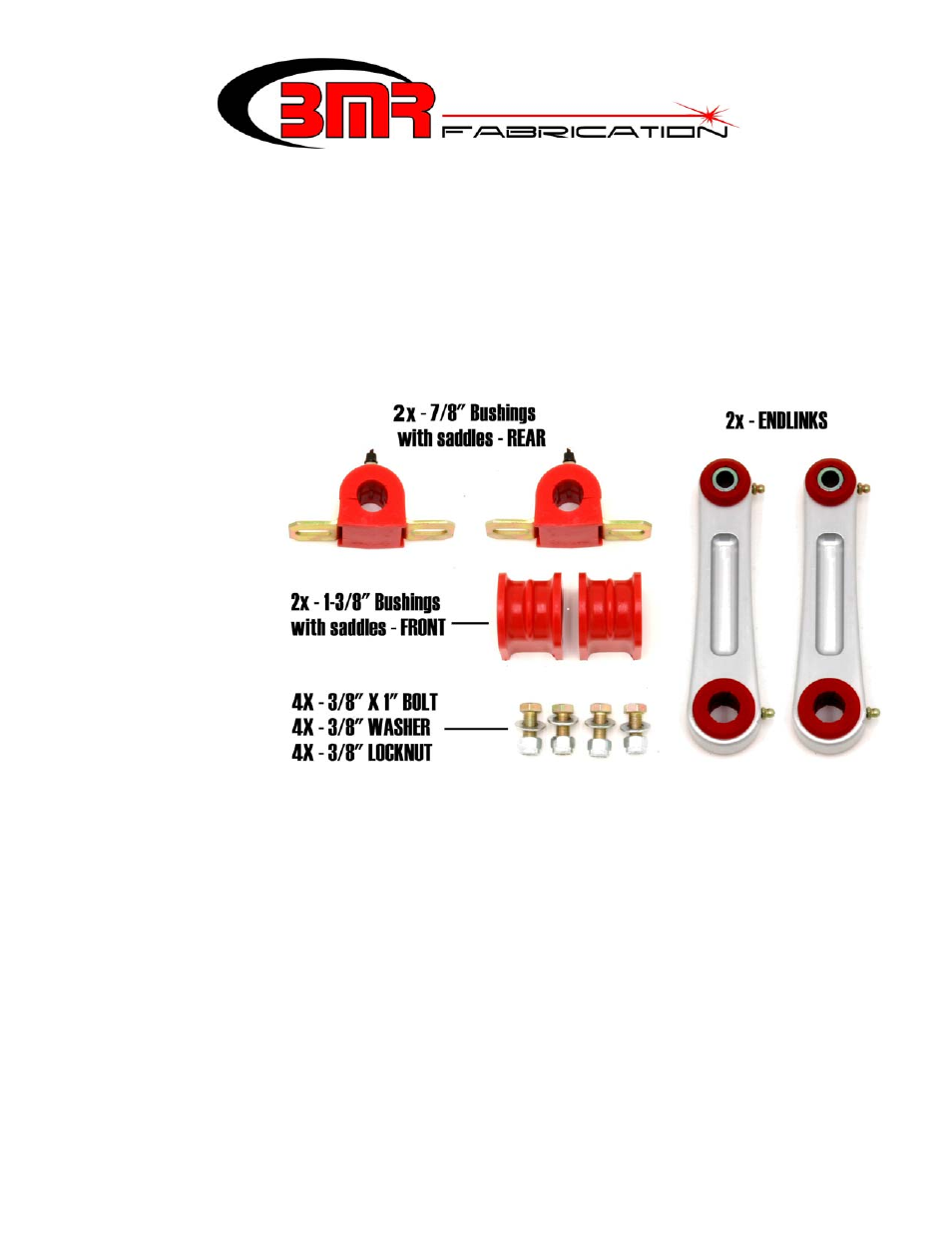 BMR Suspension SB022 User Manual | 1 page