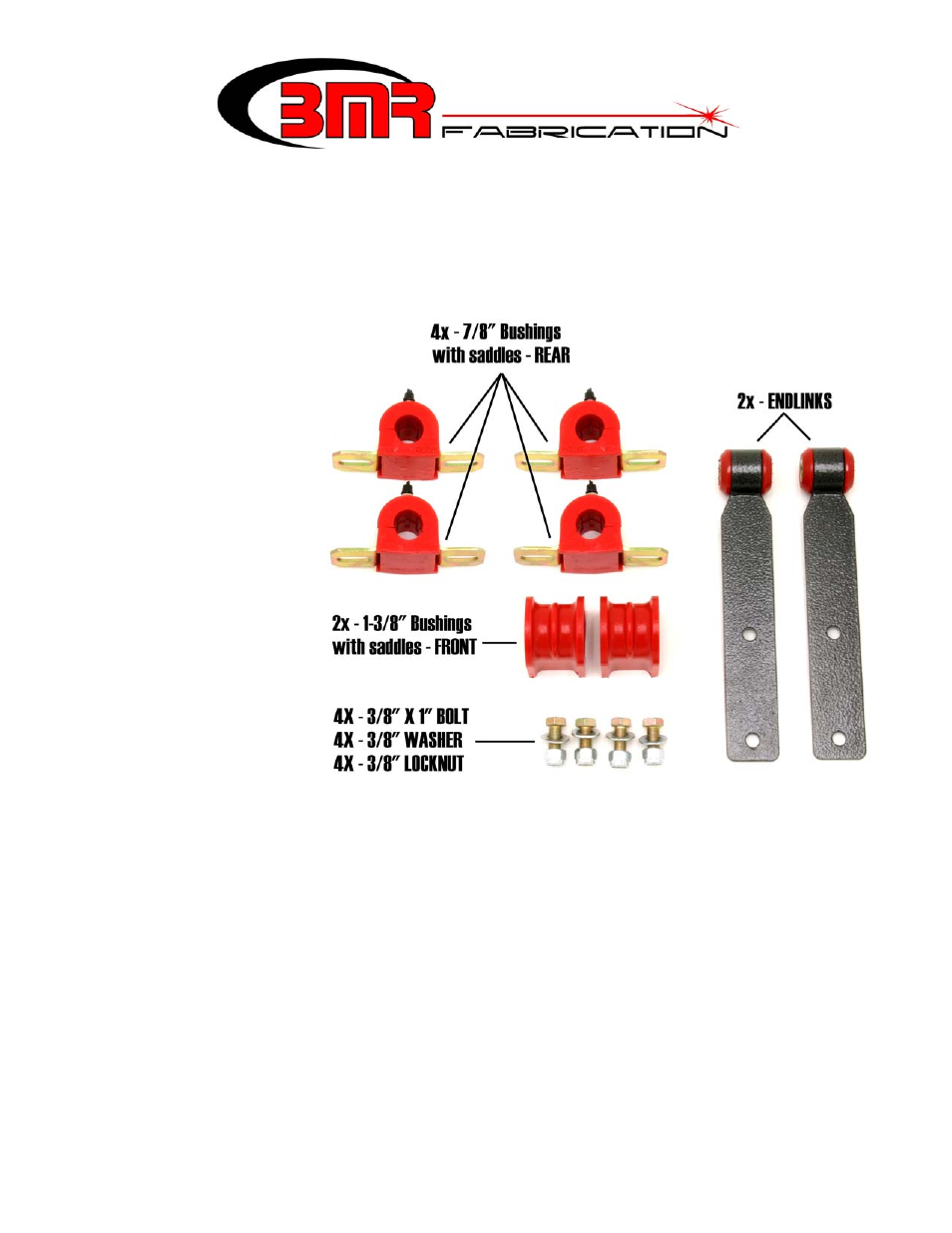 BMR Suspension SB023 User Manual | 1 page