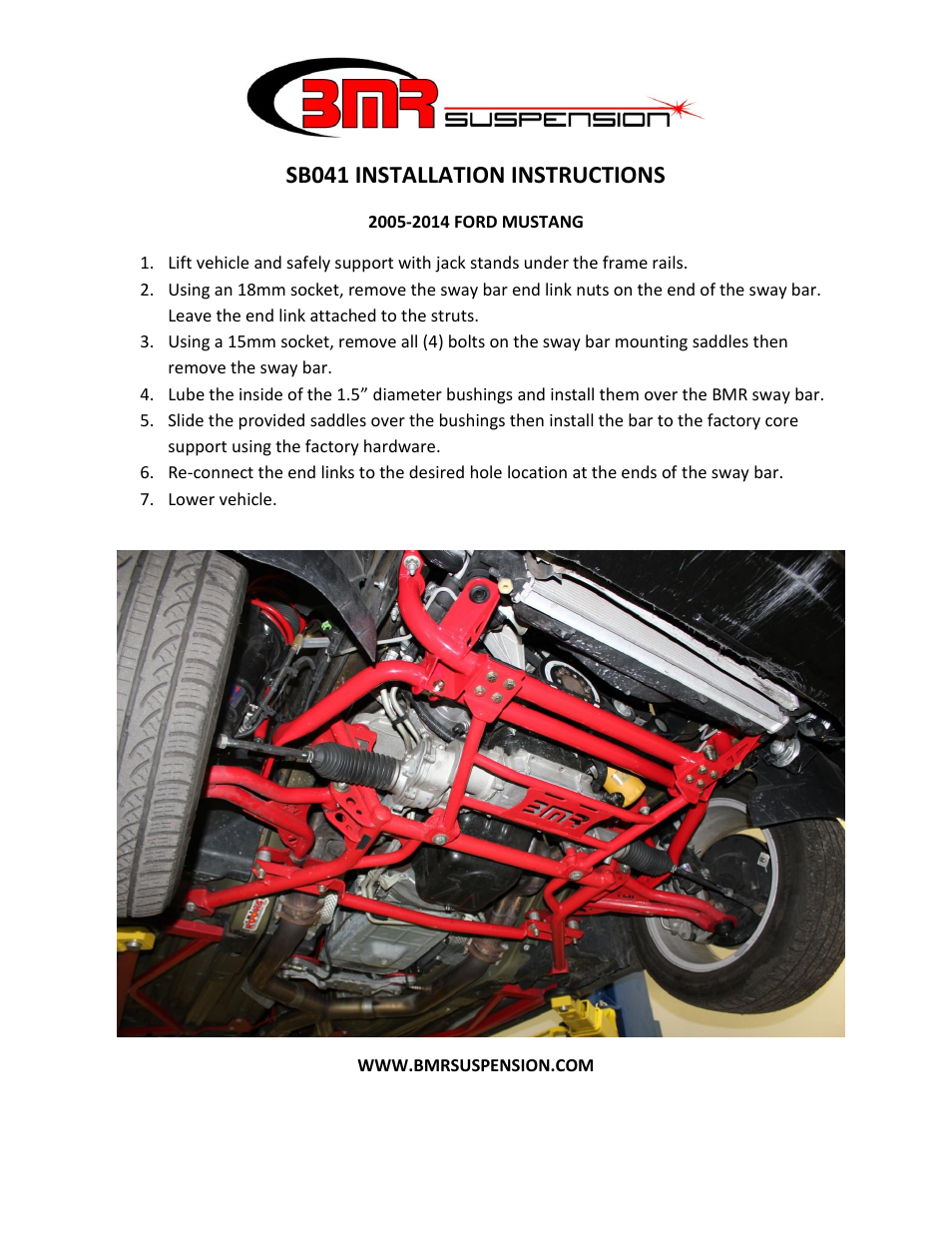 BMR Suspension SB041 User Manual | 1 page