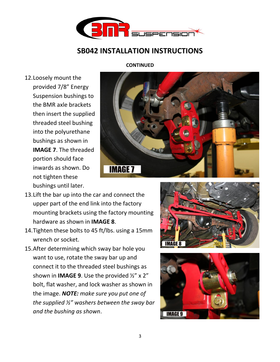 Sb042 installation instructions | BMR Suspension SB042 User Manual | Page 3 / 4