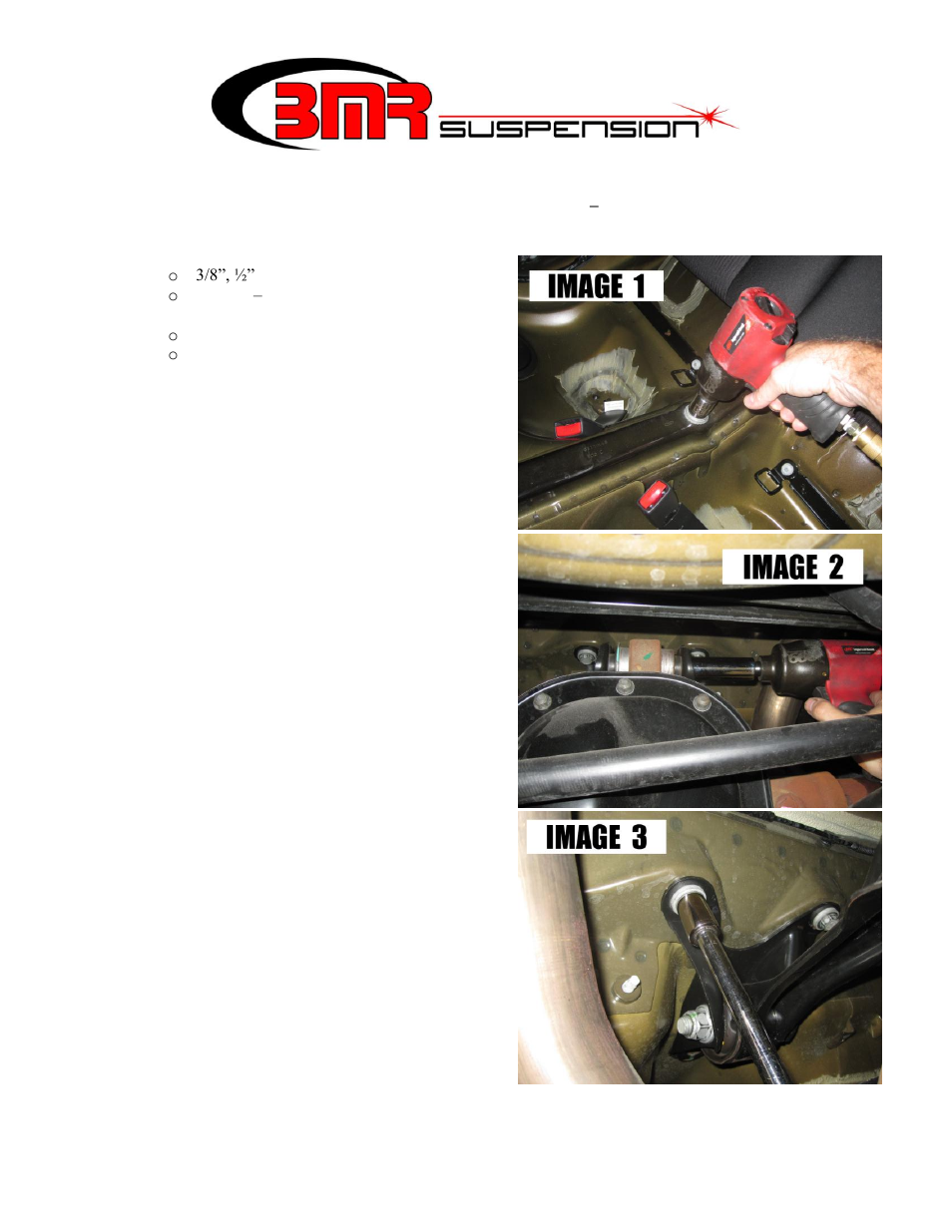 BMR Suspension UTCA034 User Manual | 3 pages