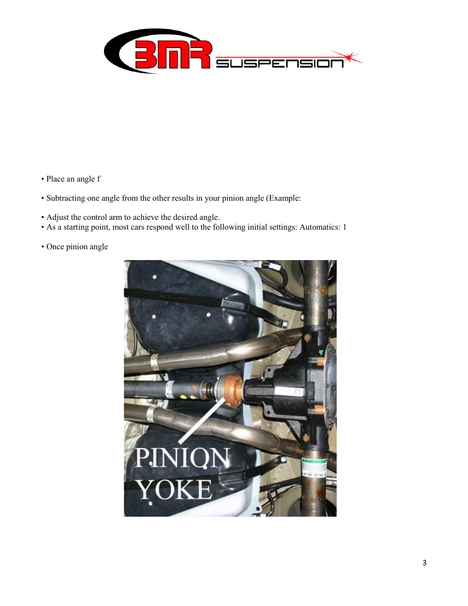 Upper control arm and mount (cont.) | BMR Suspension UTCA034 User Manual | Page 3 / 3