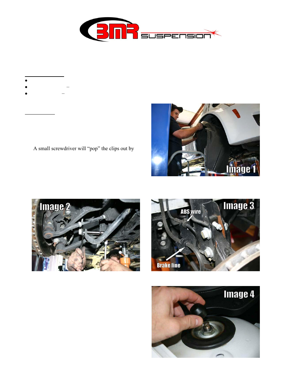 BMR Suspension BK011 User Manual | 2 pages