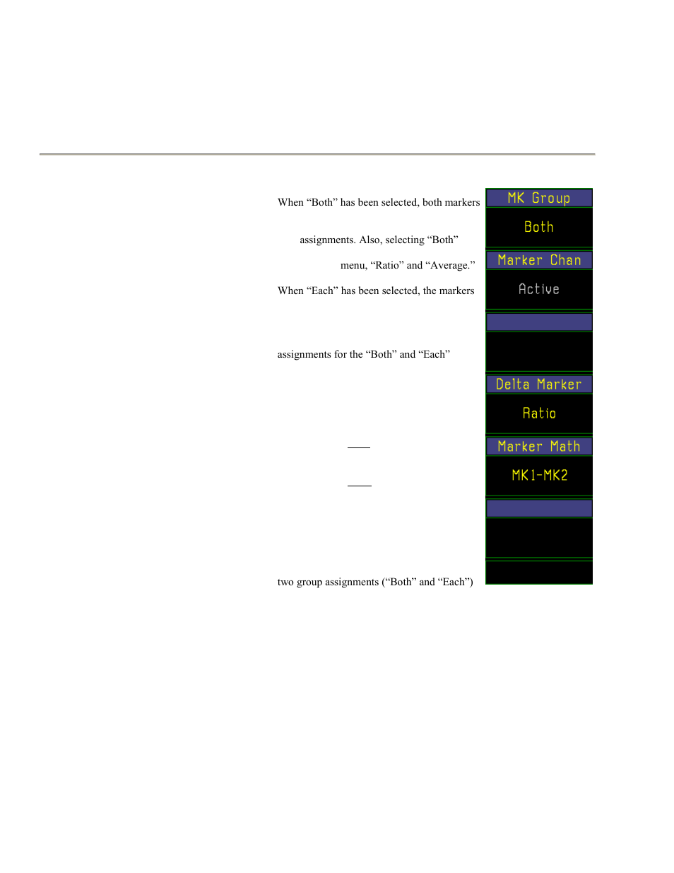 Table 4-12. mark > extensions > submenu, Table 4-12. mark > extensions > submenu -54, Boonton 4500b rf peak power analyzer | Operation | Boonton 4500B Peak Power Meter User Manual | Page 126 / 372