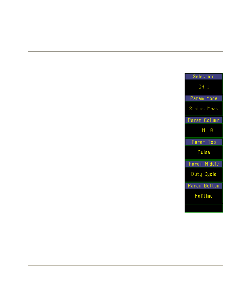 Table 4-16. meas > param meas > submenu (pulse), Boonton 4500b rf peak power analyzer, Operation | Boonton 4500B Peak Power Meter User Manual | Page 137 / 372