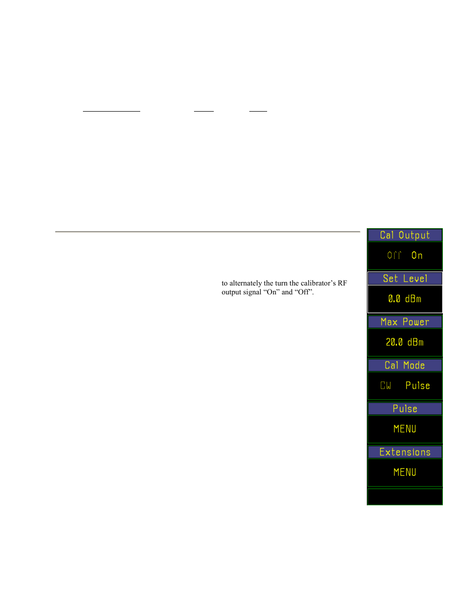 16 cal key and calibrator > menu, Table 4-31. calibrator > menu, 16 cal key and calibrator > menu -83 | Table 4-31. calibrator > menu -83, Boonton 4500b rf peak power analyzer, Operation | Boonton 4500B Peak Power Meter User Manual | Page 155 / 372