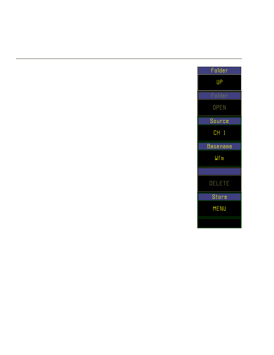 Table 4-41. prgm > wfm store > menu, Table 4-41. prgm > wfm store > menu -94, Boonton 4500b rf peak power analyzer | Operation | Boonton 4500B Peak Power Meter User Manual | Page 166 / 372