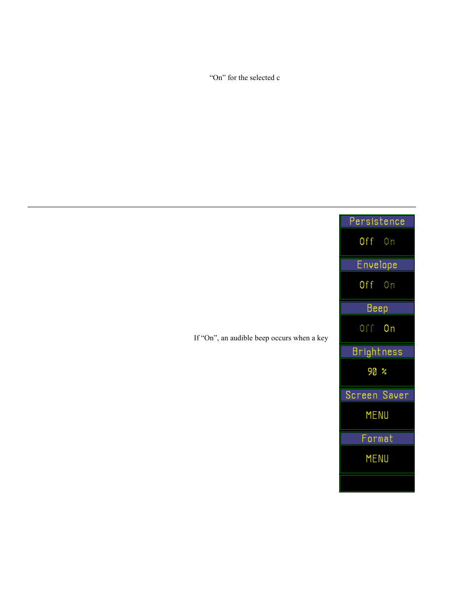 Table 4-44. display > menu, Table 4-44. display > menu -100, Boonton 4500b rf peak power analyzer | Operation | Boonton 4500B Peak Power Meter User Manual | Page 172 / 372