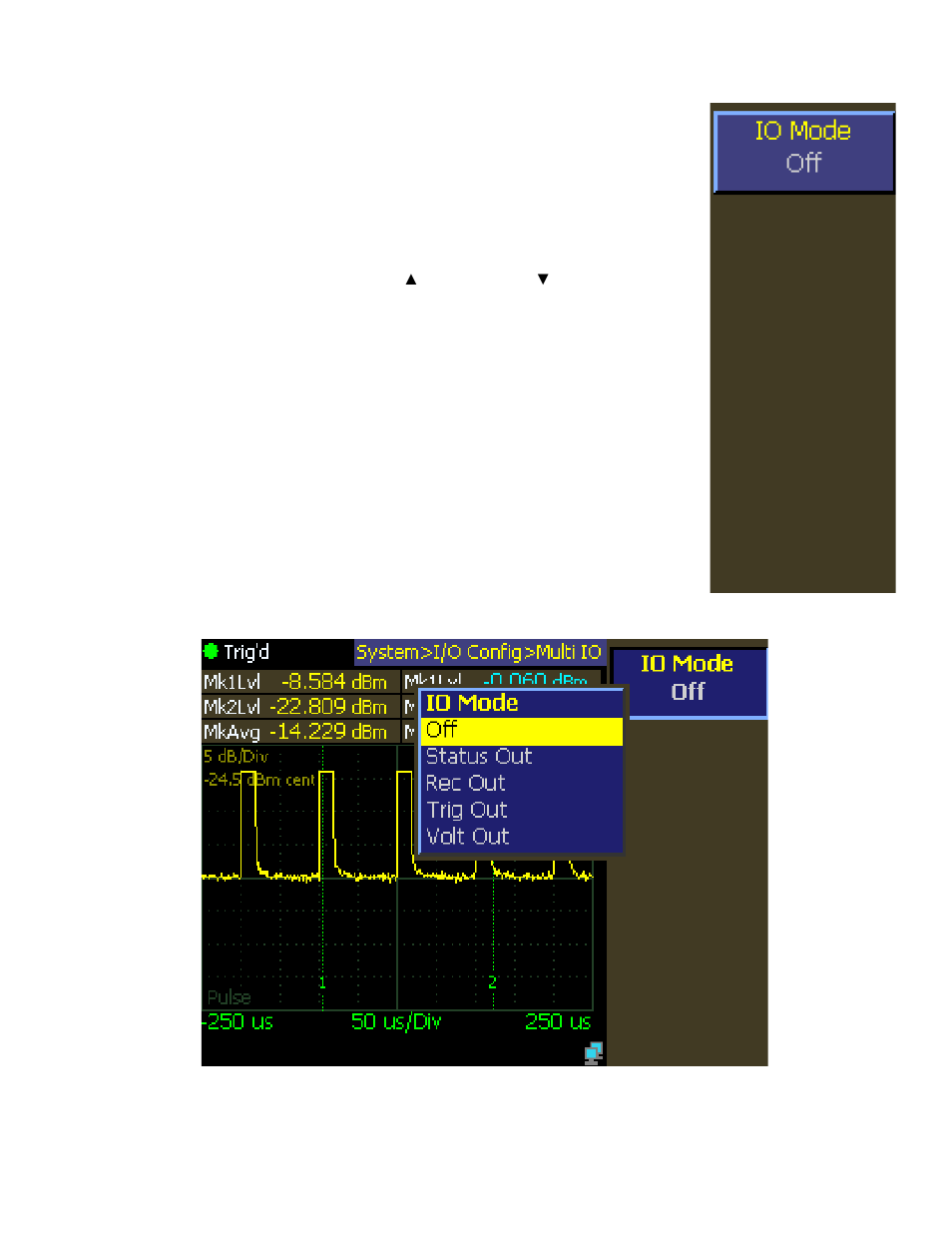 39 system > i/o config > multi io menu, 39 system > i/o config > multi io menu -63, Boonton 4540 series rf power meter | Operation | Boonton 4540 Peak Power Meter User Manual User Manual | Page 111 / 270