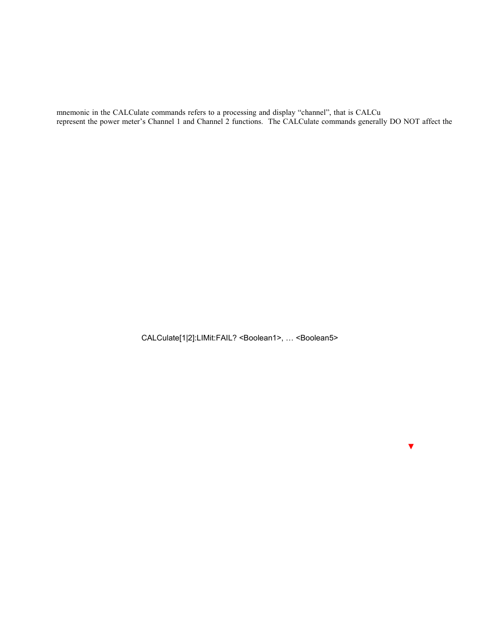 2 calculate subsystem, Calculate:limit:clear[:immediate, Calculate:limit:fail | Calculate:limit:lower[:power, 2 calculate subsystem -11, Calculate:limit:clear[:immediate] -11, Calculate:limit:fail? -11, Calculate:limit:lower[:power] -11, Boonton 4540 series rf power meter, Remote operation | Boonton 4540 Peak Power Meter User Manual User Manual | Page 145 / 270