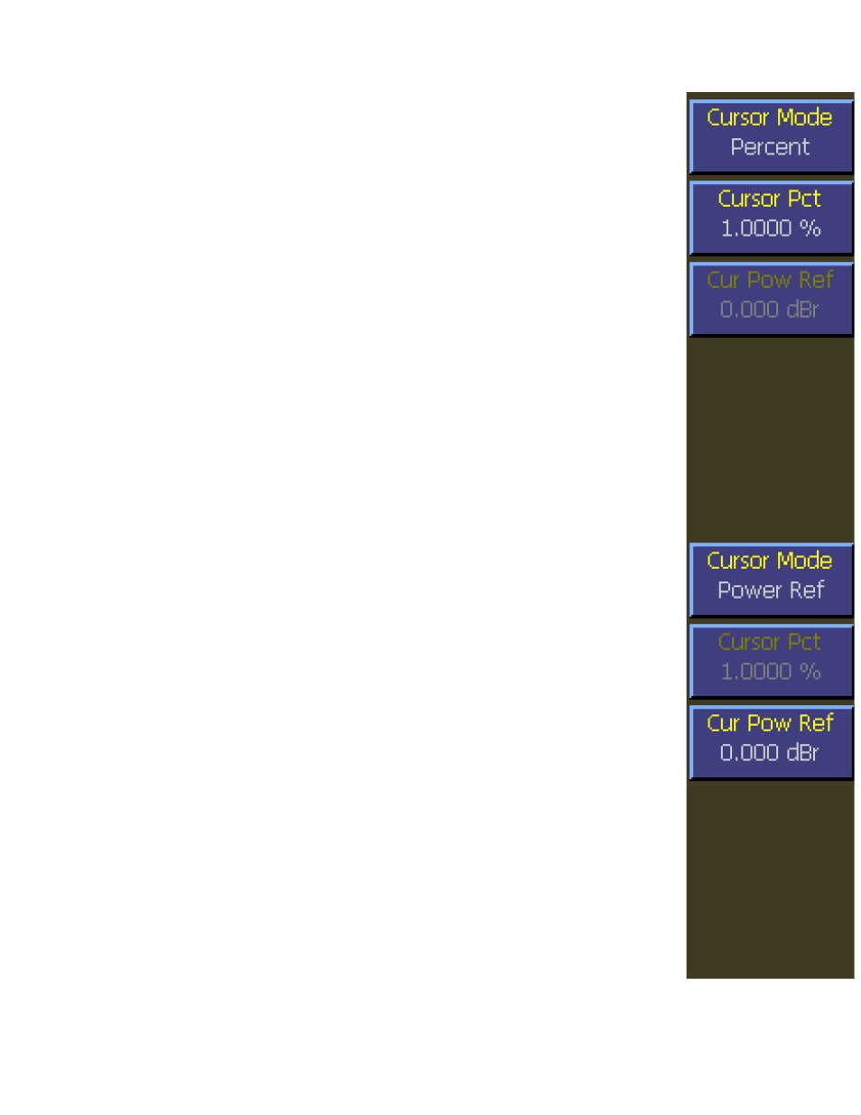 28 cursors menu (statistical mode), 28 cursors menu (statistical mode) -49, Boonton 4540 series rf power meter | Operation | Boonton 4540 Peak Power Meter User Manual User Manual | Page 97 / 270