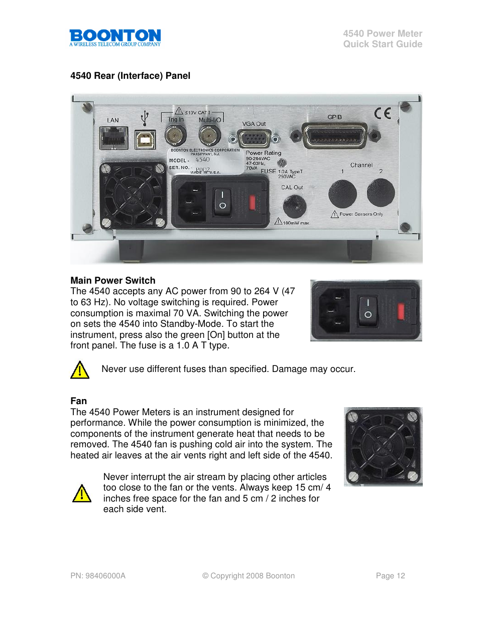 Boonton 4540 Peak Power Meter Quick Start User Manual | Page 12 / 42