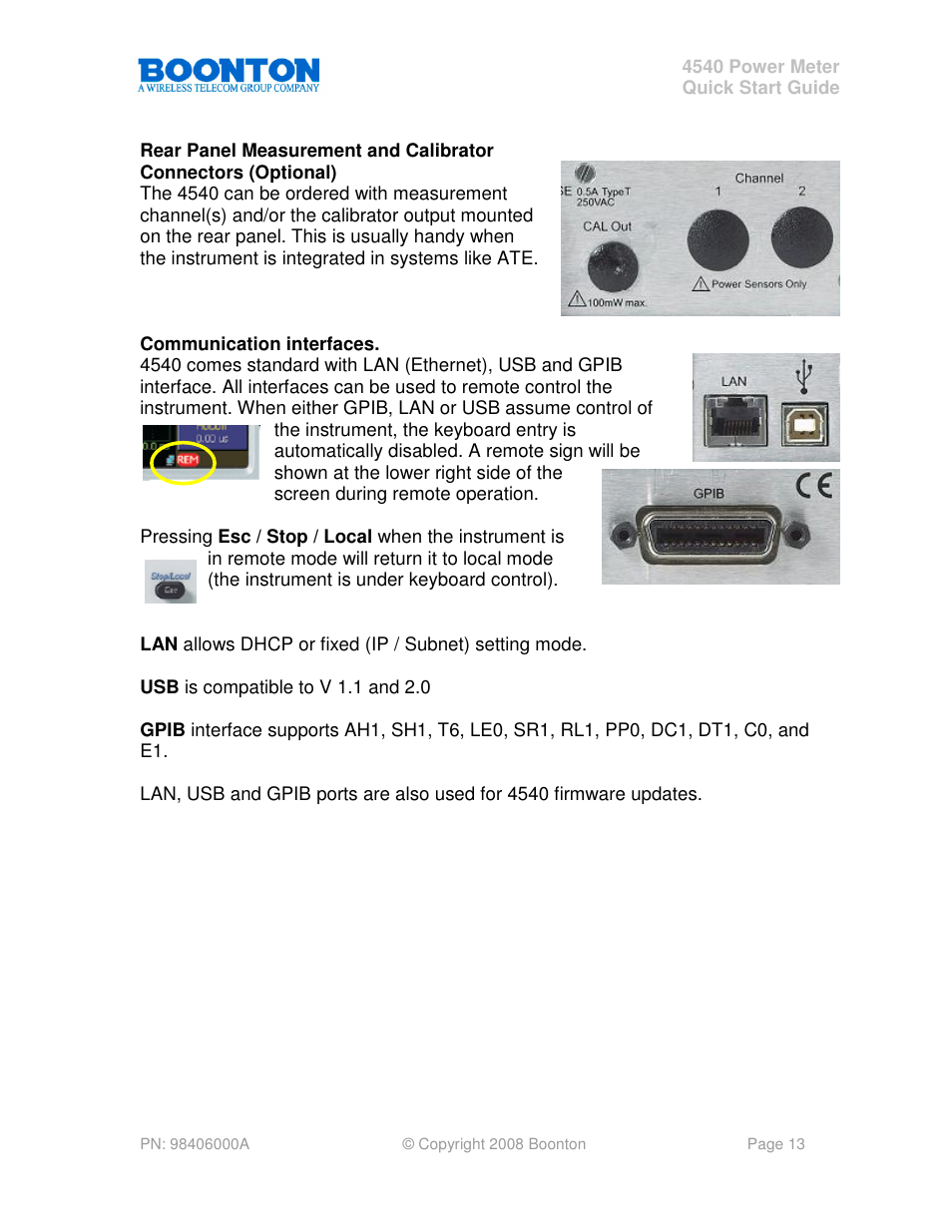 Boonton 4540 Peak Power Meter Quick Start User Manual | Page 13 / 42