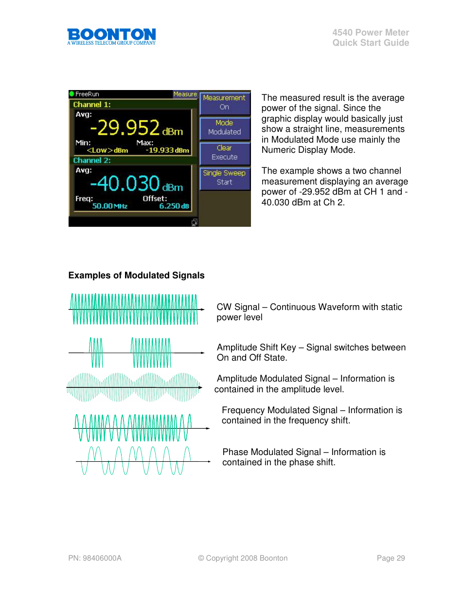 Boonton 4540 Peak Power Meter Quick Start User Manual | Page 29 / 42