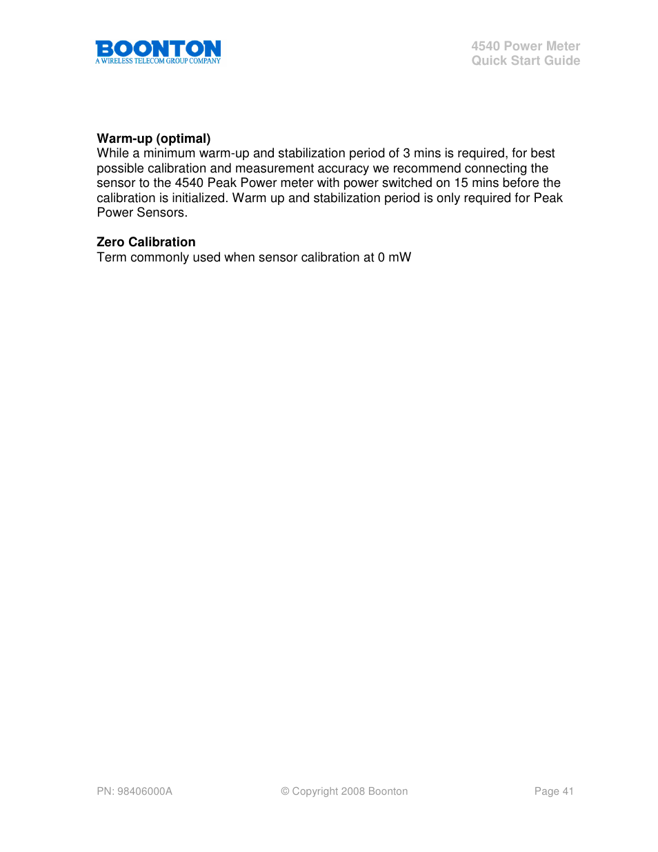 Boonton 4540 Peak Power Meter Quick Start User Manual | Page 41 / 42