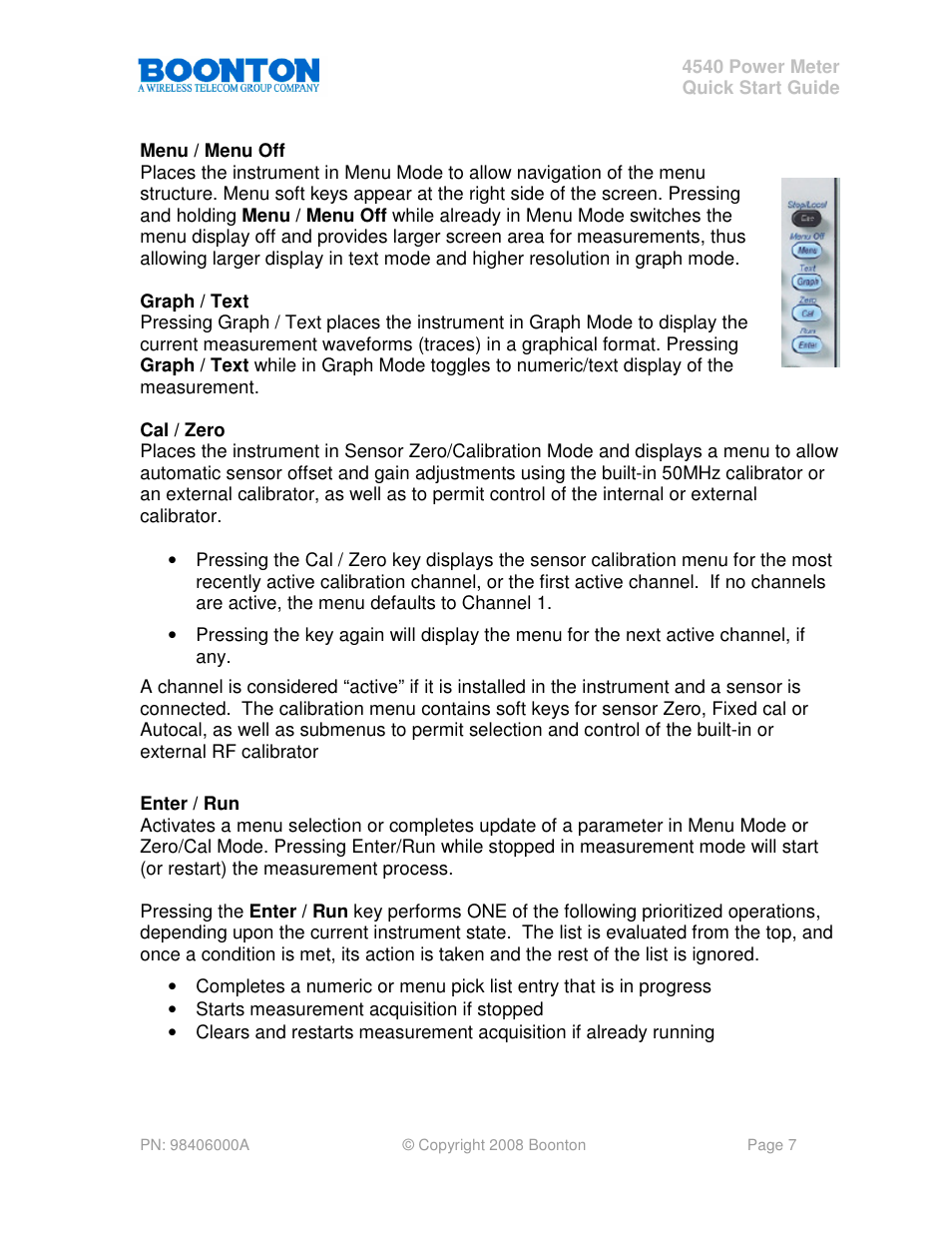 Boonton 4540 Peak Power Meter Quick Start User Manual | Page 7 / 42